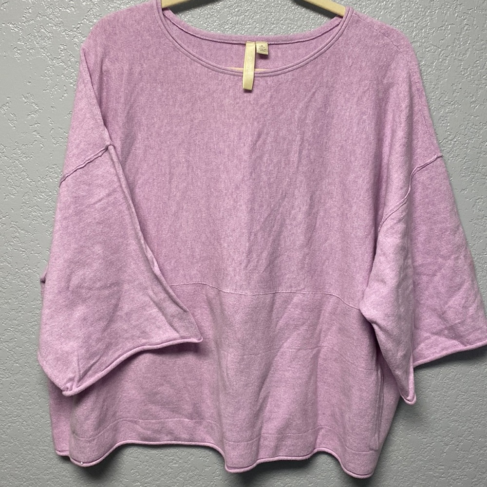 J Jill Pure Jill Sweater with Pockets Size Medium Petite Lilac Cotton Cashmere